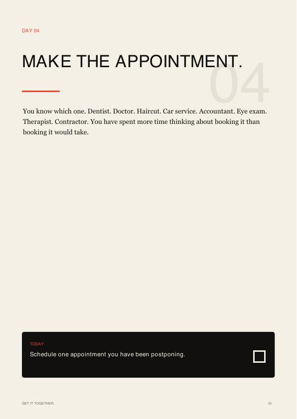 DAY 04 — Make the appointment