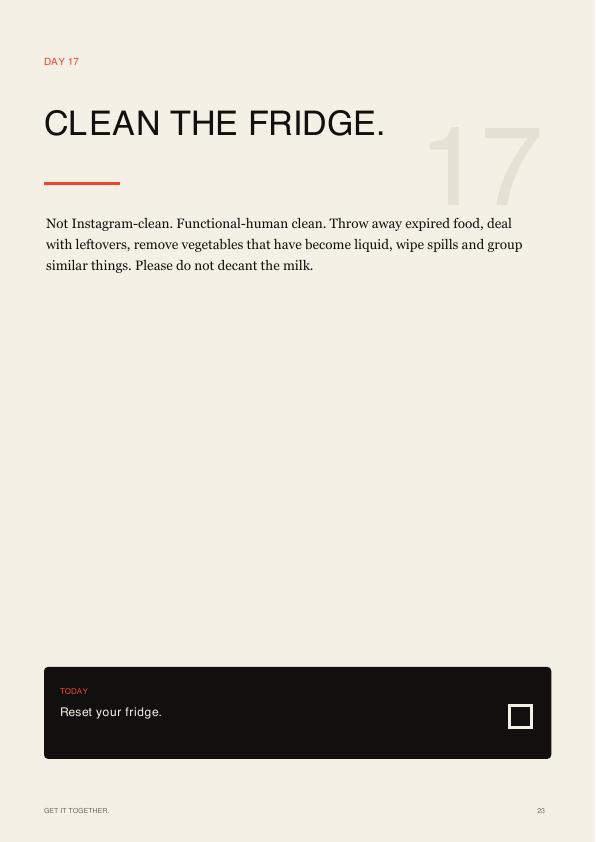 DAY 17 — Clean the fridge