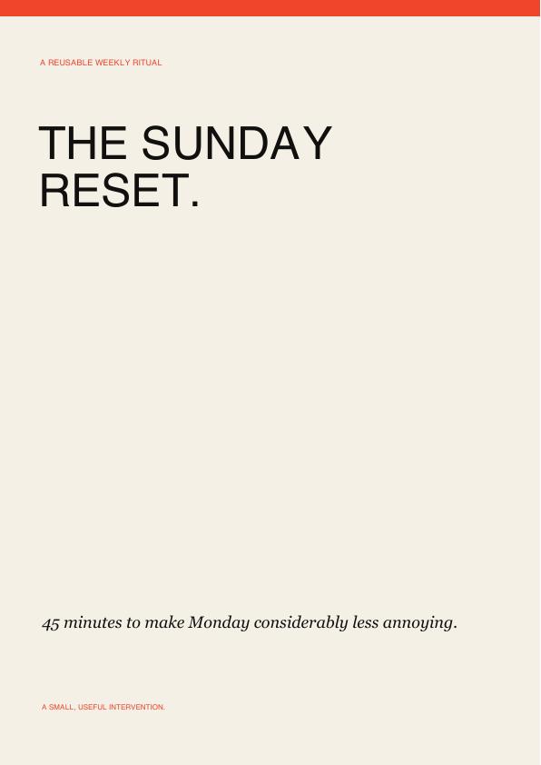The Sunday Reset PDF cover
